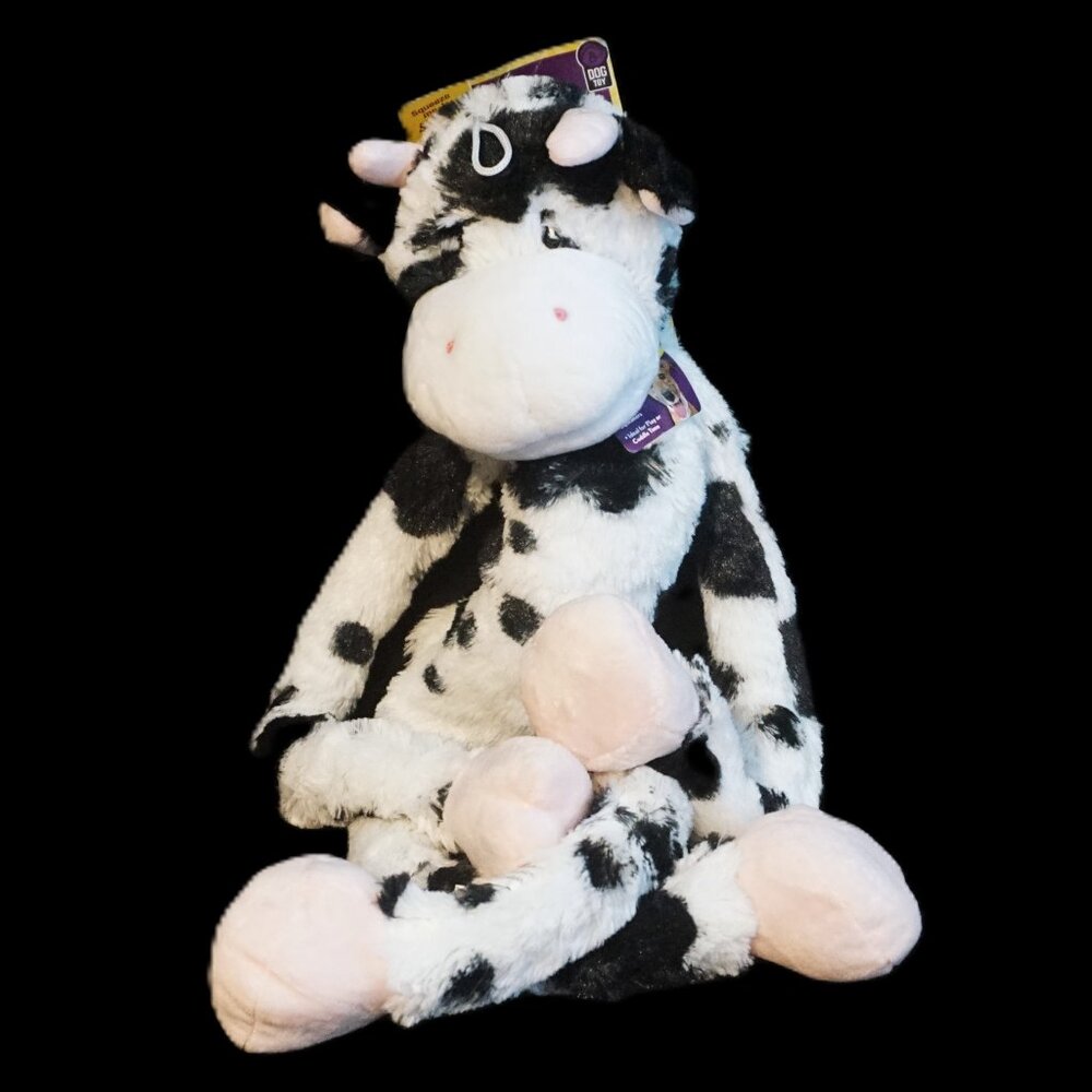 Multipet Swingin' Slevin 27" Cow Plush Dog Toy